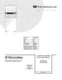 COVER Diagram and Parts List for WLXG42REW5  Westinghouse Washer Dryer Combo
