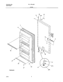DOOR Diagram and Parts List for FFU17FC3AW0  Frigidaire Freezer