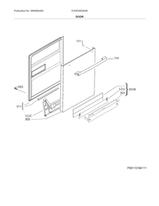 Door Diagram and Parts List for EI24ID50QS4B  Electrolux Dishwasher
