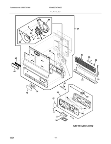 Controls Diagram and Parts List for FRMS274TAV00  Frigidaire Refrigerator