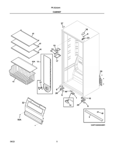 Cabinet Diagram and Parts List for FFUE2024AN5  Electrolux Freezer
