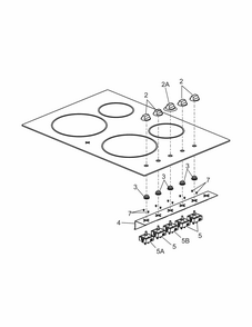 Controls Diagram and Parts List for 79042732406  Kenmore Cooktop