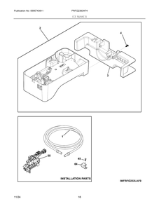Ice Maker Diagram and Parts List for PRFG2383AF4  Frigidaire Refrigerator
