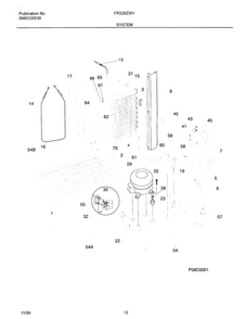 System Diagram and Parts List for OEMF3-FRS26ZXHD2  Frigidaire Refrigerator