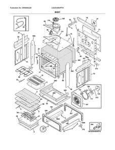 Body Diagram and Parts List for CGDS3065PFN  Frigidaire Range