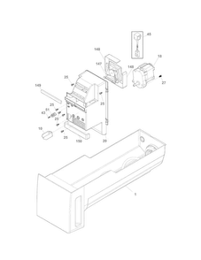 Ice Container Diagram and Parts List for 25370312211  Kenmore Refrigerator