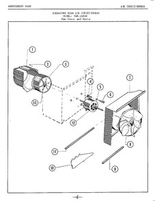 Fan Motor Diagram and Parts List for 5565B  Frigidaire Air Conditioner