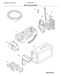 Fresh Food Ice Maker Diagram and Parts List for FPBC2277RF5  Frigidaire Refrigerator