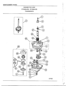 Transmission Diagram and Parts List for 6289-80B  Frigidaire Washer
