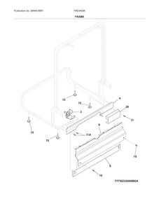 Frame Diagram and Parts List for FBD2400KB10B  Frigidaire Dishwasher