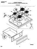 TOP / DRAWER Diagram and Parts List for MEF305PBDL  Frigidaire Range