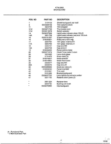 Backguard Page 2 Diagram and Parts List for 2883  Frigidaire Range