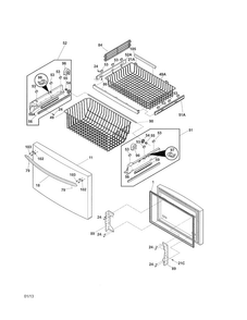 Part Location Diagram of 240389646 Frigidaire SERVICE DATA SHEET