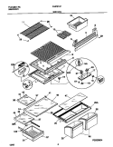 SHELVES Diagram and Parts List for F44P21ATD3  Frigidaire Refrigerator