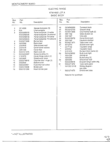 Basic Body Page 2 Diagram and Parts List for 4822A  Frigidaire Range