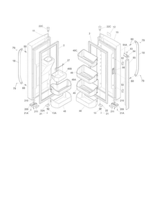 Fresh Food Door Diagram and Parts List for FGEB28D7QF0  Frigidaire Refrigerator