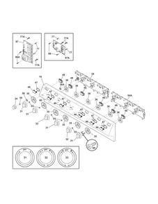 Control Panel Diagram and Parts List for E36EC75HSS3  Electrolux Cooktop