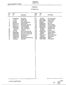 Freezer Page 2 Diagram and Parts List for 49651-0A  Frigidaire Freezer
