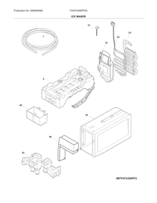 Ice Maker Diagram and Parts List for FGHF2366PFDA  Frigidaire Refrigerator