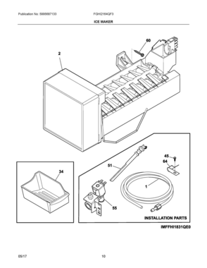 06 - ICE MAKER Diagram and Parts List for FGHI2164QF3  Frigidaire Refrigerator