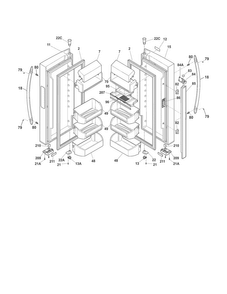 Fresh Food Door Diagram and Parts List for MSBH30V7LS4  Uni Refrigerator