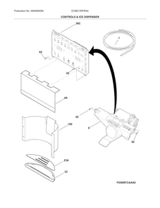 Dispenser Diagram and Parts List for E23BC78IPSNA  Electrolux Refrigerator