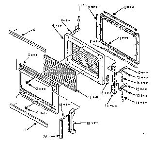 Door Parts Diagram and Parts List for 5648737480  Kenmore Microwave