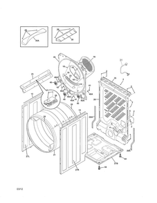 Cabinet/drum Diagram and Parts List for EIGD50LIW0  Electrolux Dryer