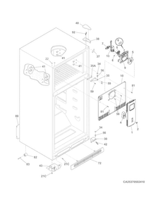 Cabinet Diagram and Parts List for FFTR1814QW0  Frigidaire Refrigerator