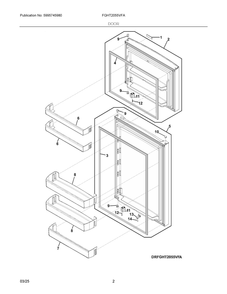Door Diagram and Parts List for FGHT2055VFA  Frigidaire Refrigerator