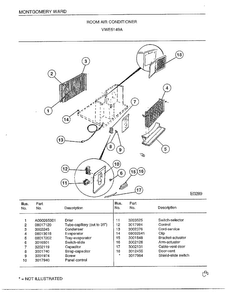 Room Air Conditioner Page 2 Diagram and Parts List for 5149A  Frigidaire Air Conditioner