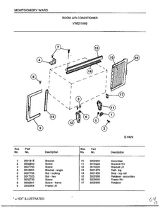 Room Air Conditioner Page 6 Diagram and Parts List for 5169B  Frigidaire Air Conditioner
