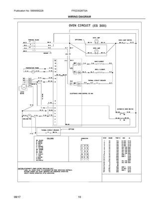 Wiring Diagram Diagram and Parts List for FFED3026TSA  Frigidaire Range