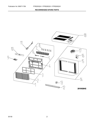 Part Location Diagram of 5304520595 Frigidaire REMOTE CONTROL