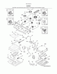 Burner Diagram and Parts List for 79078143413  Kenmore Range