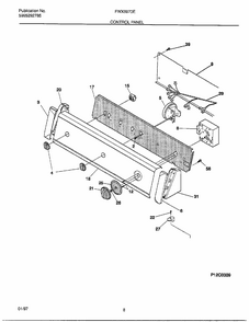 Control Panel Diagram and Parts List for FWX6970E  Frigidaire Washer