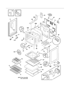 Body Diagram and Parts List for CFEF3019MWB  Frigidaire Range