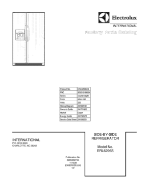 01 - COVER Diagram and Parts List for ERL6296SK4  Frigidaire Refrigerator