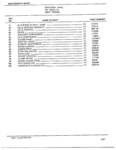 Chest Freezer Page 3 Diagram and Parts List for 89666-7B  Frigidaire Freezer