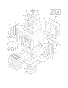 Body Diagram and Parts List for FFEW2725PSB  Frigidaire Wall Oven