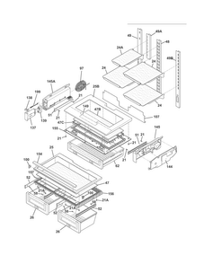 Shelves Diagram and Parts List for EI23BC56IWD  Electrolux Refrigerator