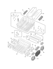 Racks Diagram and Parts List for FGHD2472PW0  Frigidaire Dishwasher