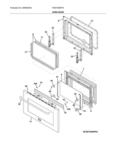 Door Diagram and Parts List for FGEF4085PFA  Frigidaire Range