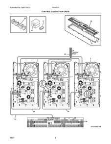 Controls / Induction Units Diagram and Parts List for 10540531  Frigidaire Cooktop