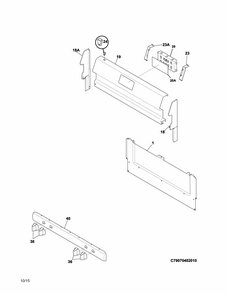 Backguard Diagram and Parts List for 79073033313  Kenmore Range