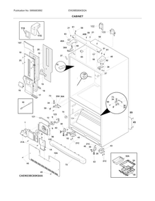 Cabinet Diagram and Parts List for EW28BS85KSGA  Electrolux Refrigerator