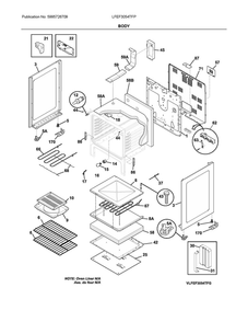 Body Diagram and Parts List for LFEF3054TFP  Frigidaire Range