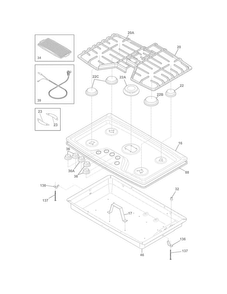 Cook Top Diagram and Parts List for EW36GC55GS3  Electrolux Cooktop
