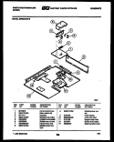 BURNER BOX PARTS Diagram and Parts List for GF980KXD5  Frigidaire Range