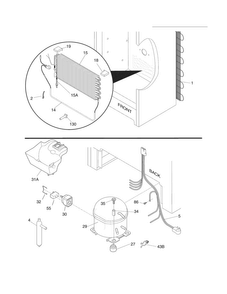 System Diagram and Parts List for FFU14F5HWP  Frigidaire Freezer